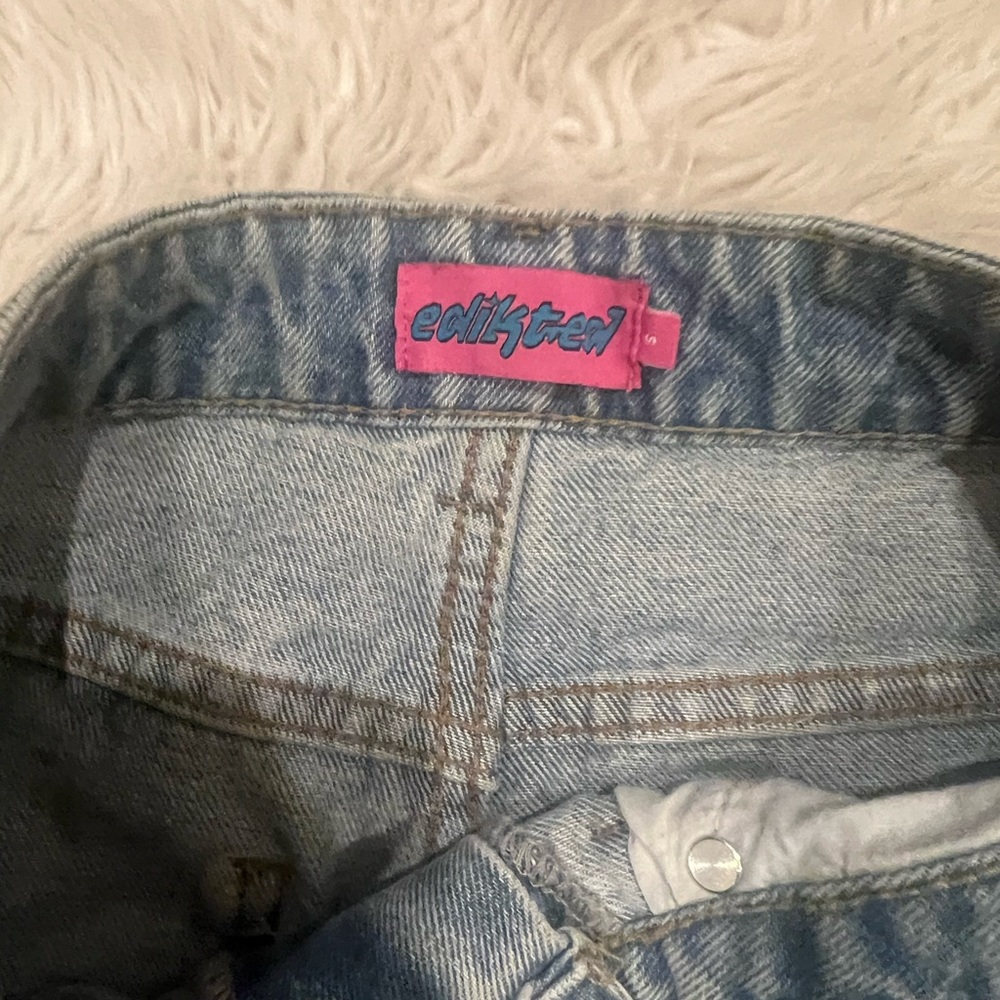 Edikted pants jeans wide leg high rise size small